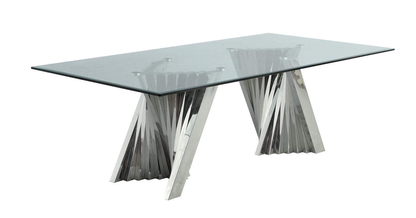 D01, D02, D03, D04 Glass Dining Table (2 Sizes & Colors)