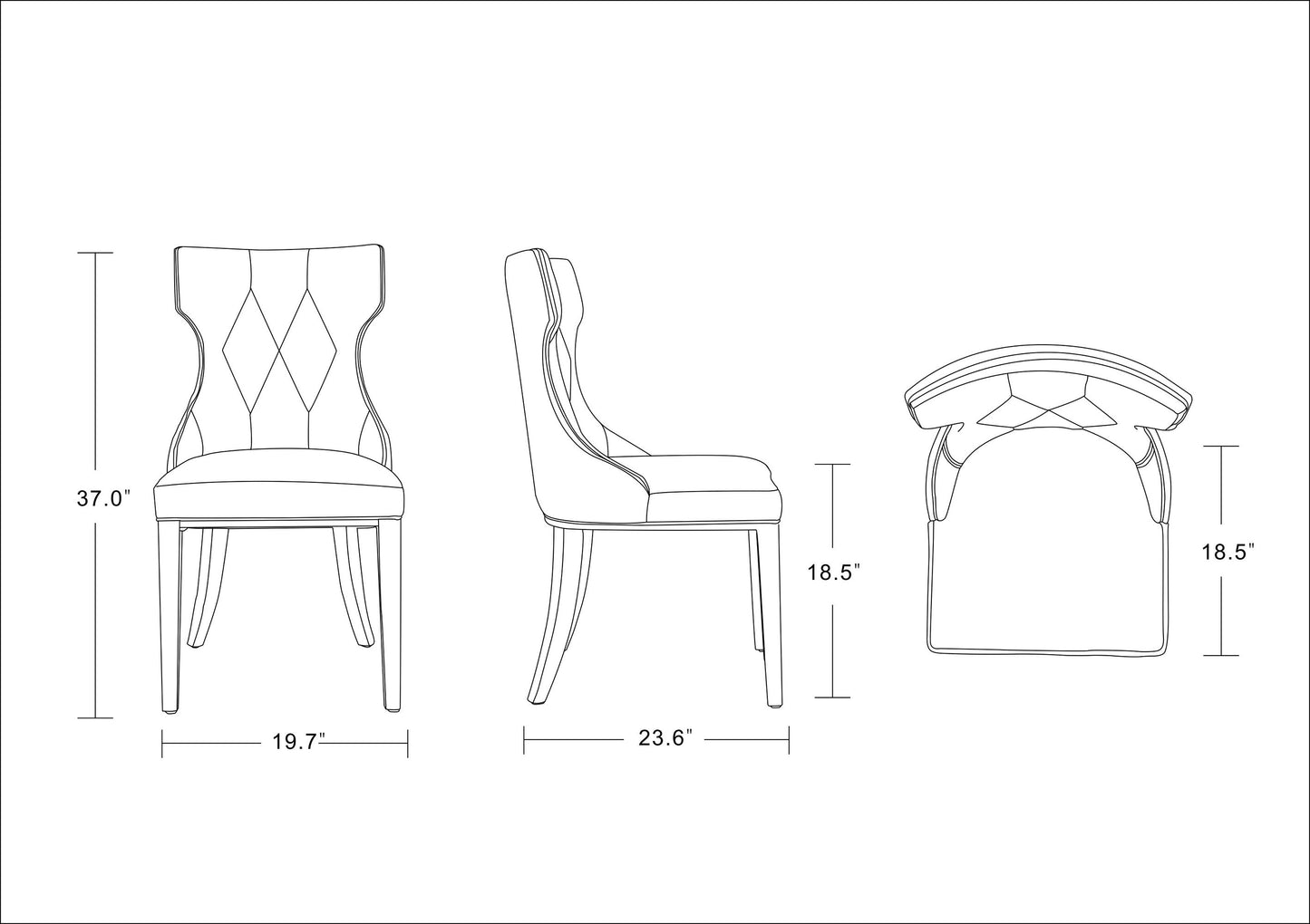 Manhattan Comfort Reine Dining Chairs - Set of 2