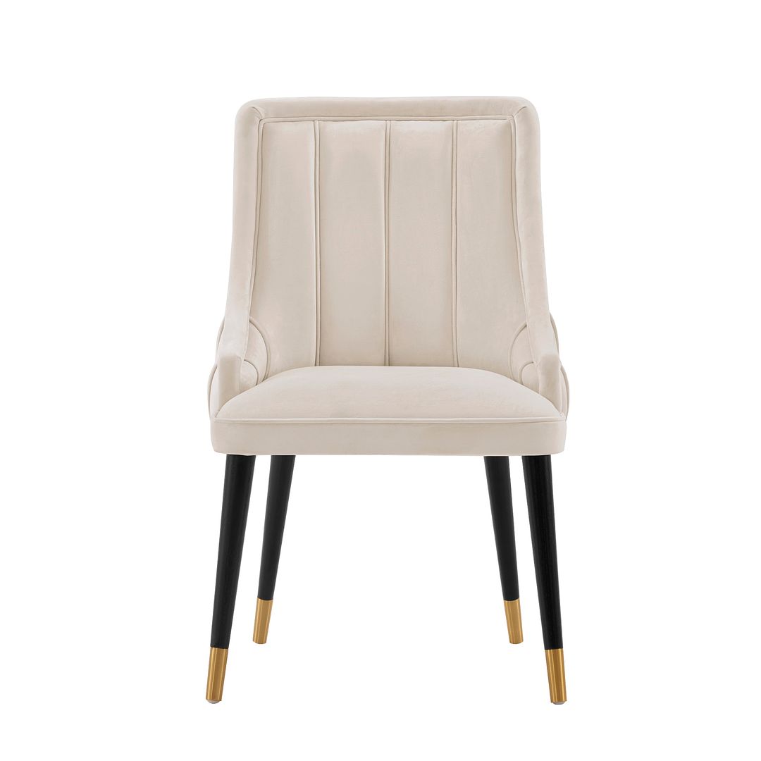 Manhattan Comfort Modern Eda Velvet and Leatherette Dining Chair