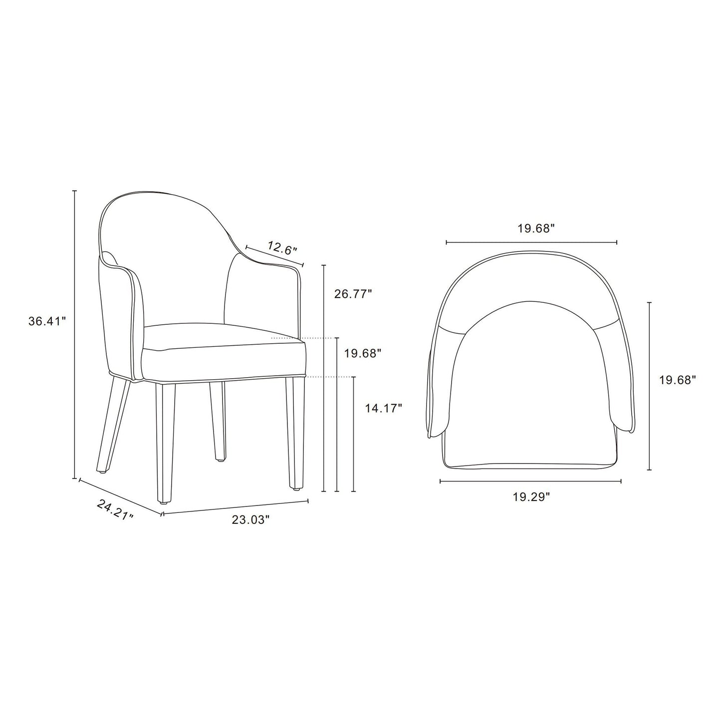 Manhattan Comfort Hillman Dining Armchair 2.0