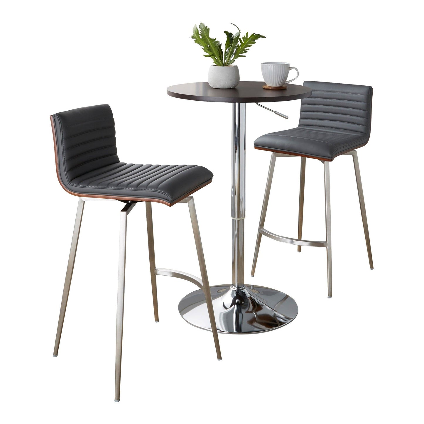 Lumisource Mason Swivel Adjustable Counter Height Dining Set - 3 Piece