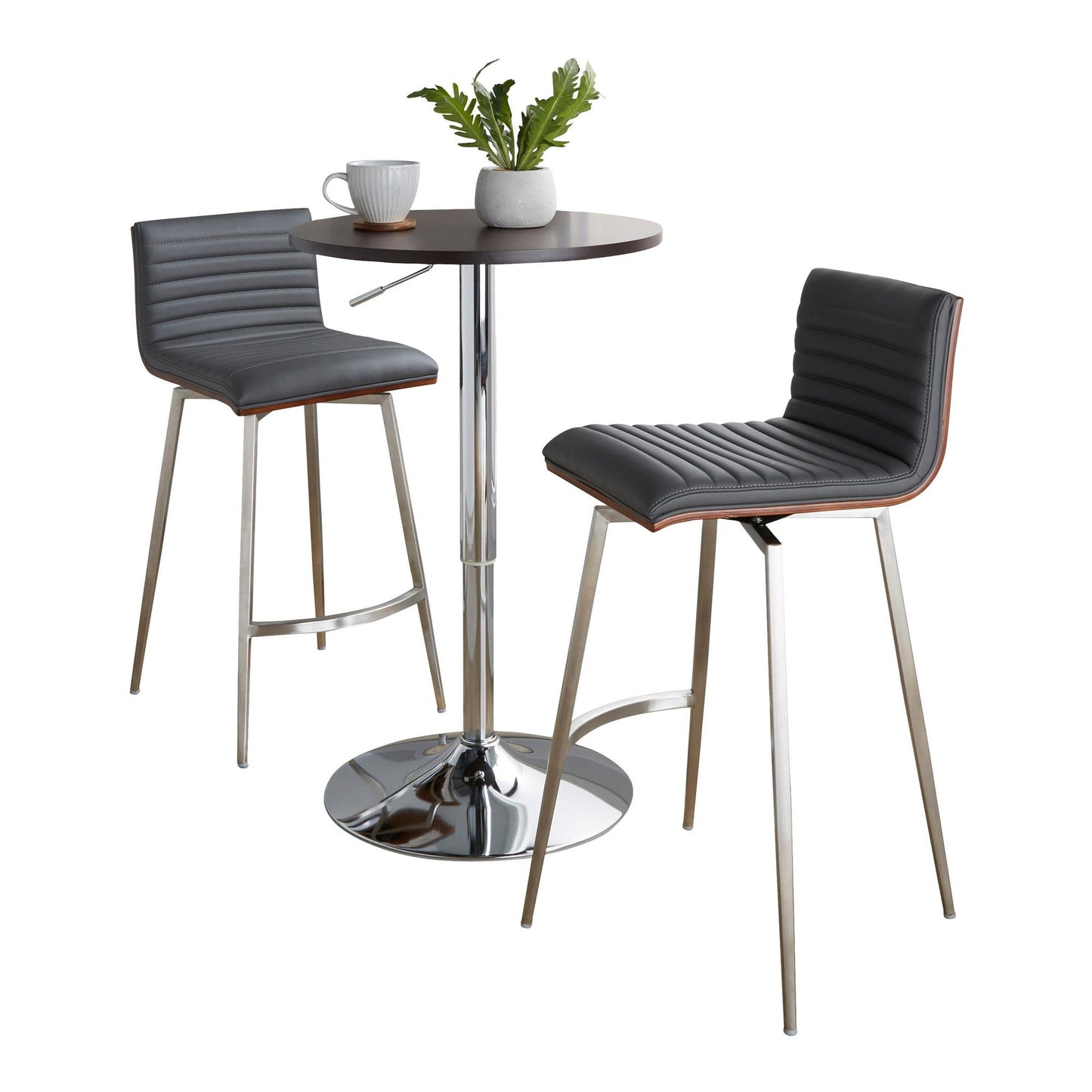 Lumisource Mason Swivel Adjustable Counter Height Dining Set - 3 Piece