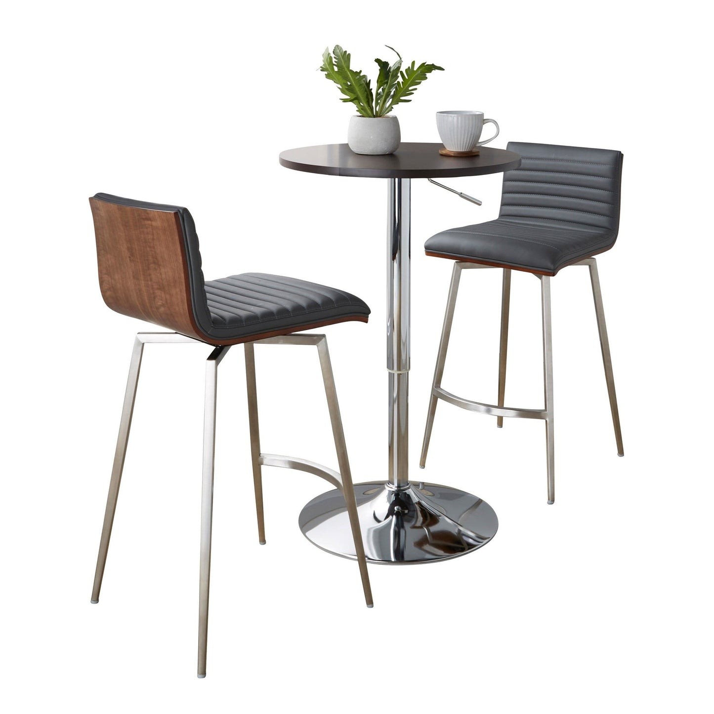 Lumisource Mason Swivel Adjustable Counter Height Dining Set - 3 Piece