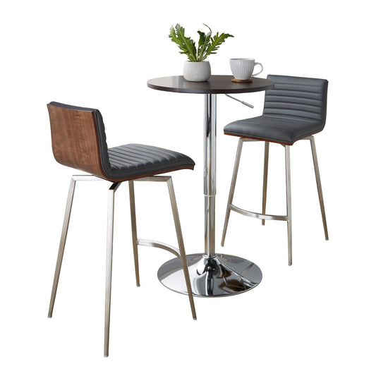 Lumisource Mason Swivel Adjustable Counter Height Dining Set - 3 Piece