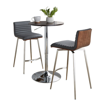 Lumisource Mason Swivel Adjustable Counter Height Dining Set - 3 Piece