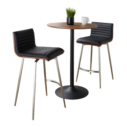Lumisource Pebble-mason Swivel Counter Height Dining Set - 3 Piece