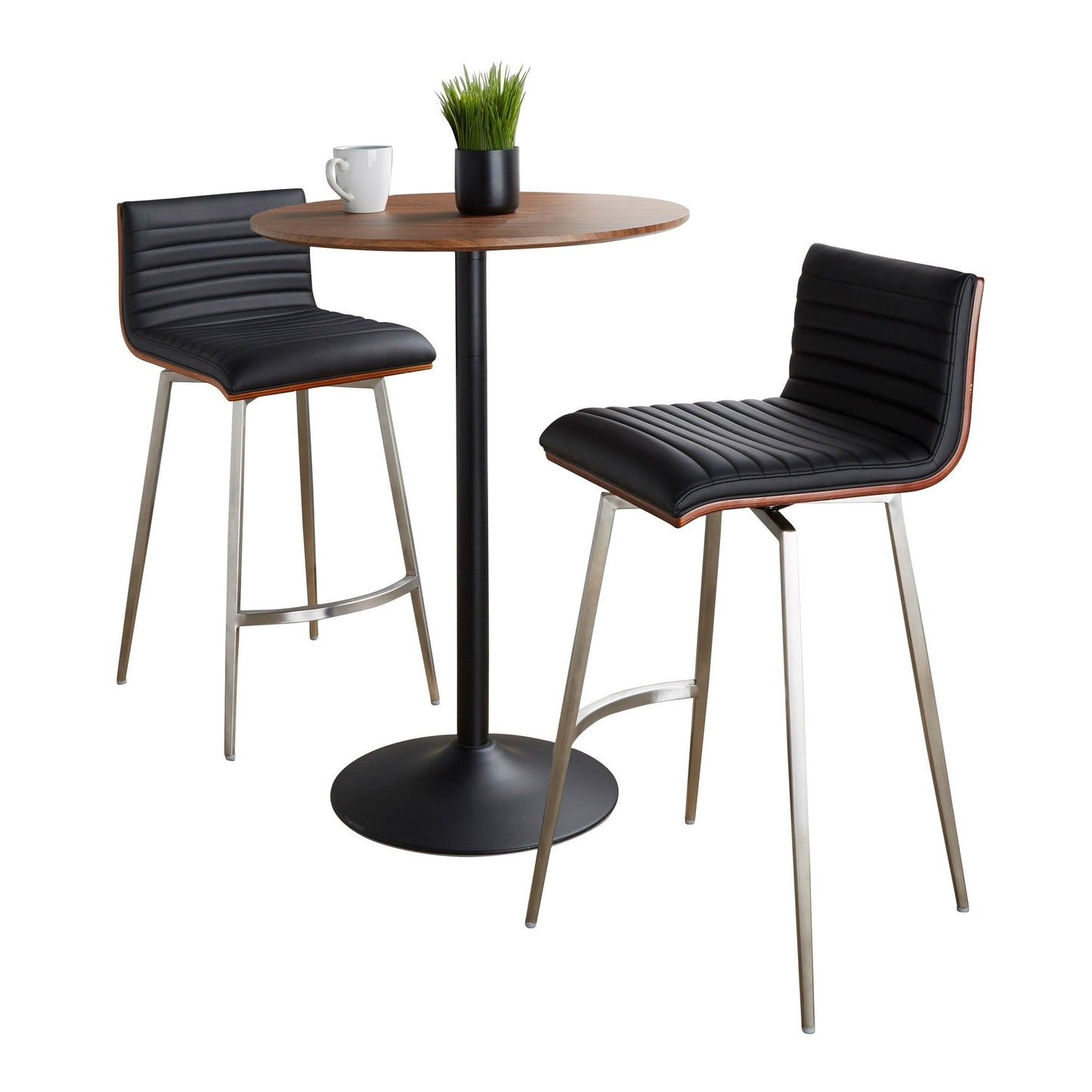 Lumisource Pebble-mason Swivel Counter Height Dining Set - 3 Piece