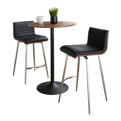 Lumisource Pebble-mason Swivel Counter Height Dining Set - 3 Piece