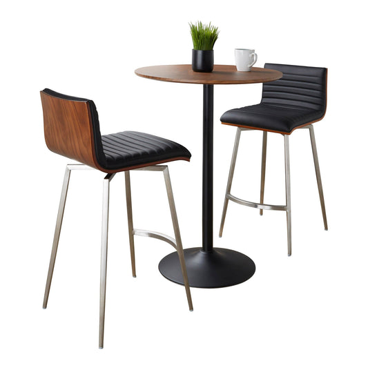 Lumisource Pebble-mason Swivel Counter Height Dining Set - 3 Piece