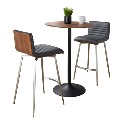 Lumisource Pebble-mason Swivel Counter Height Dining Set - 3 Piece