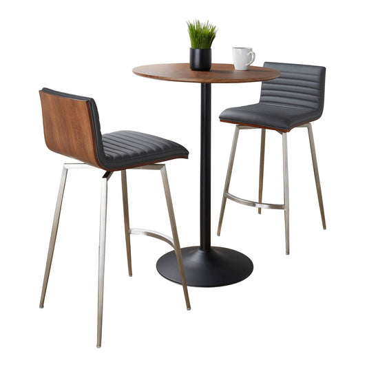 Lumisource Pebble-mason Swivel Counter Height Dining Set - 3 Piece