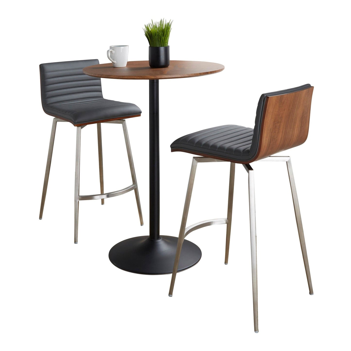 Lumisource Pebble-mason Swivel Counter Height Dining Set - 3 Piece