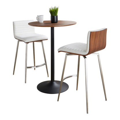 Lumisource Pebble-mason Swivel Counter Height Dining Set - 3 Piece