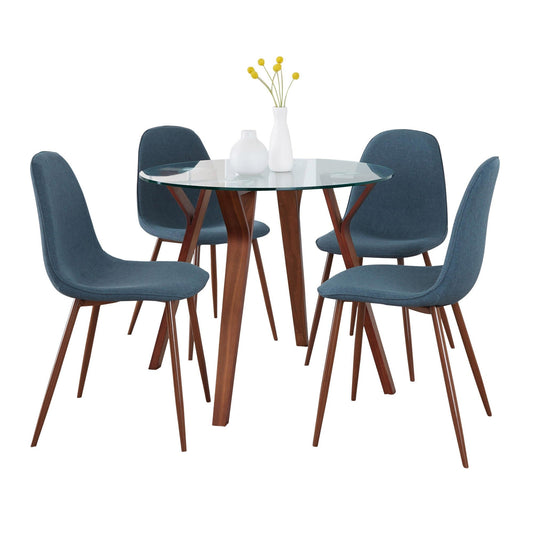 Lumisource Folia Round Pebble Dining Set - 5 Piece