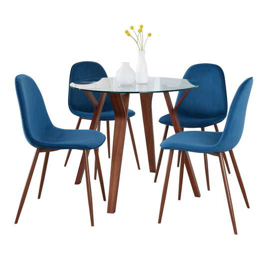Lumisource Folia Round Pebble Dining Set - 5 Piece