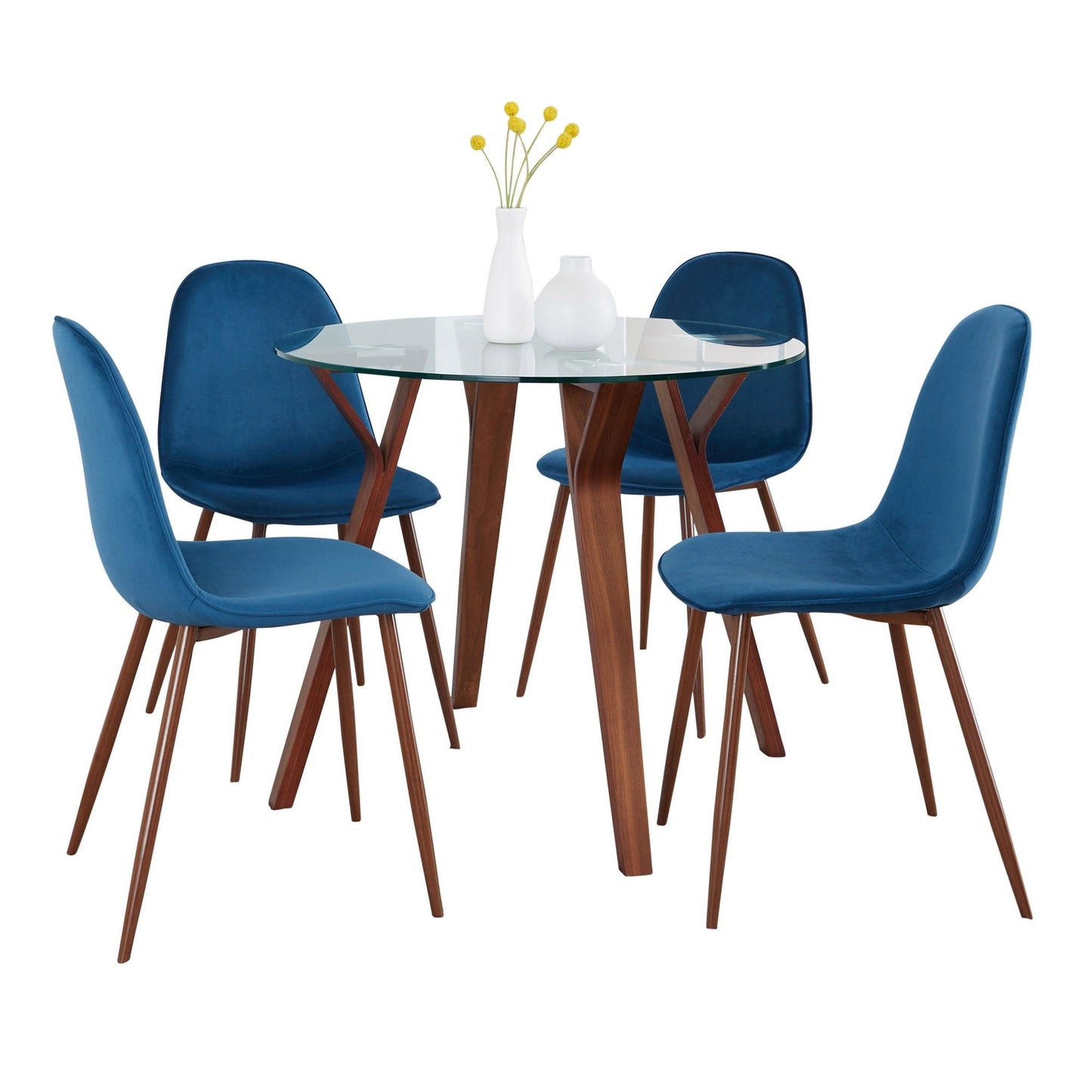 Lumisource Folia Round Pebble Dining Set - 5 Piece