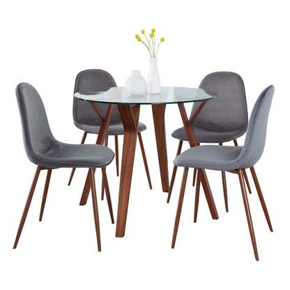 Lumisource Folia Round Pebble Dining Set - 5 Piece