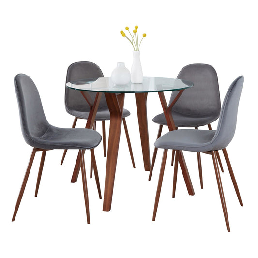 Lumisource Folia Round Pebble Dining Set - 5 Piece