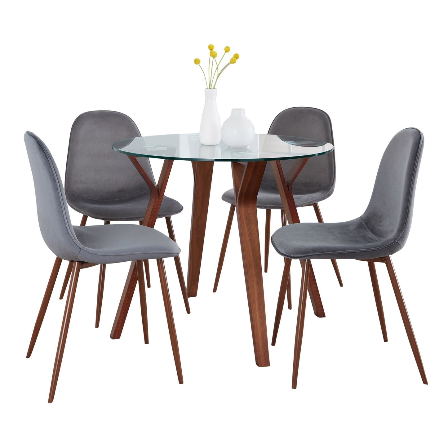 Lumisource Folia Round Pebble Dining Set - 5 Piece