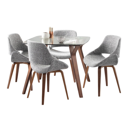 Lumisource Folia Square Fabrico Dining Set - 5 Piece