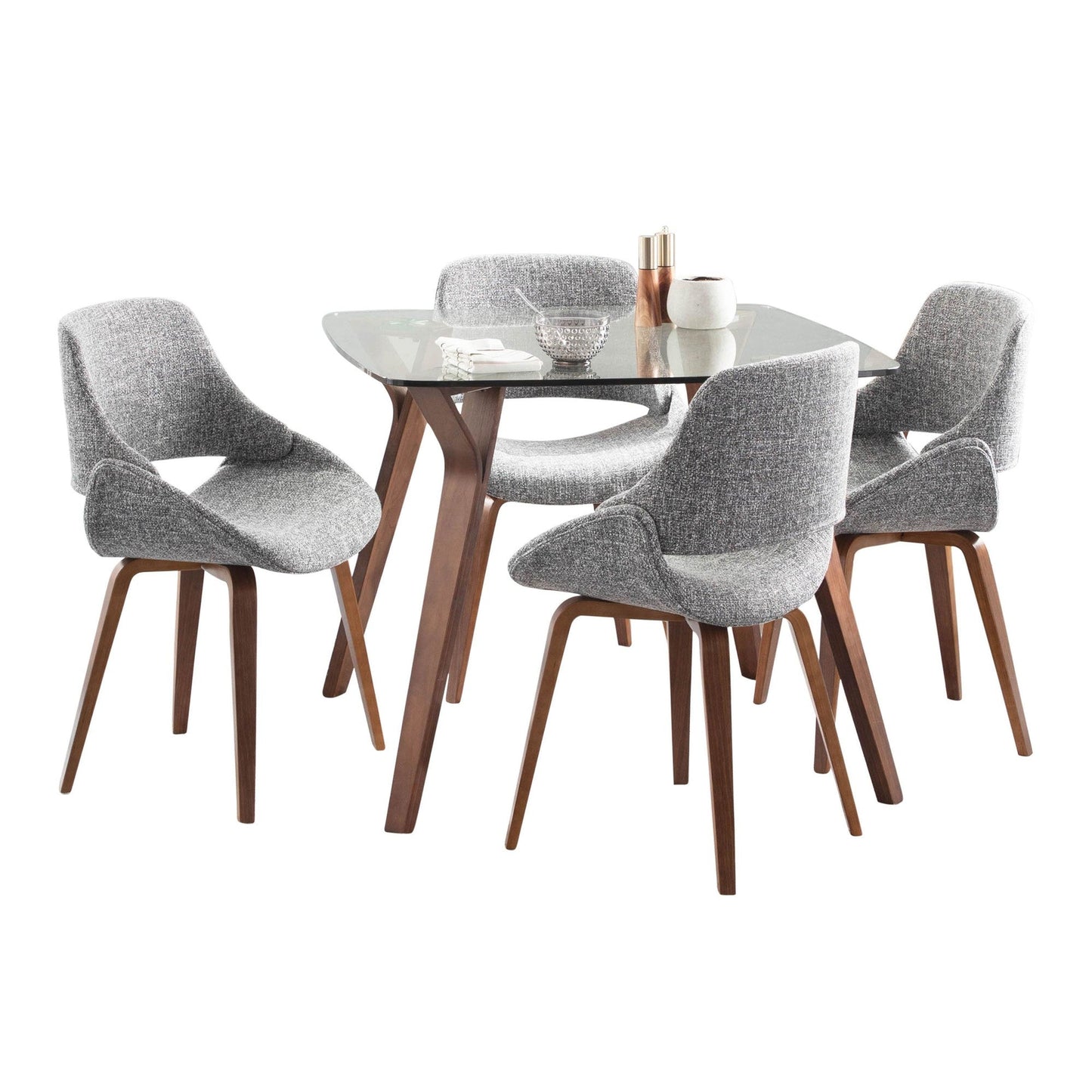 Lumisource Folia Square Fabrico Dining Set - 5 Piece