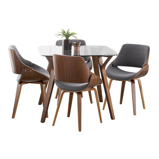 Lumisource Folia Square Fabrizzi Dining Set - 5 Piece