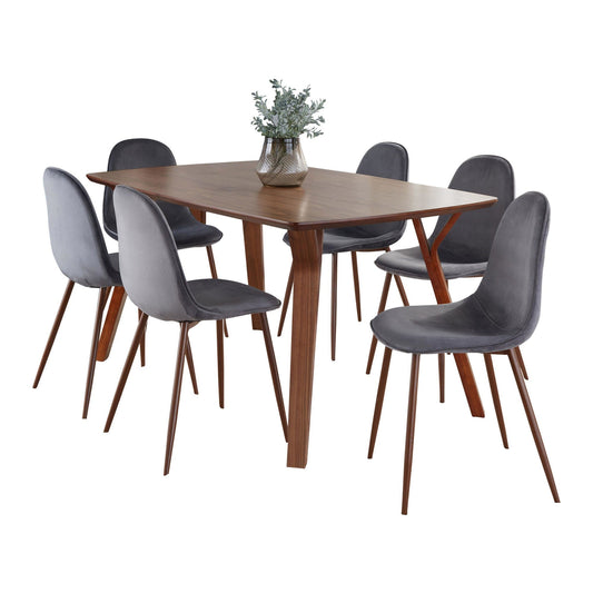 Lumisource Folia Pebble Dining Set - 7 Piece