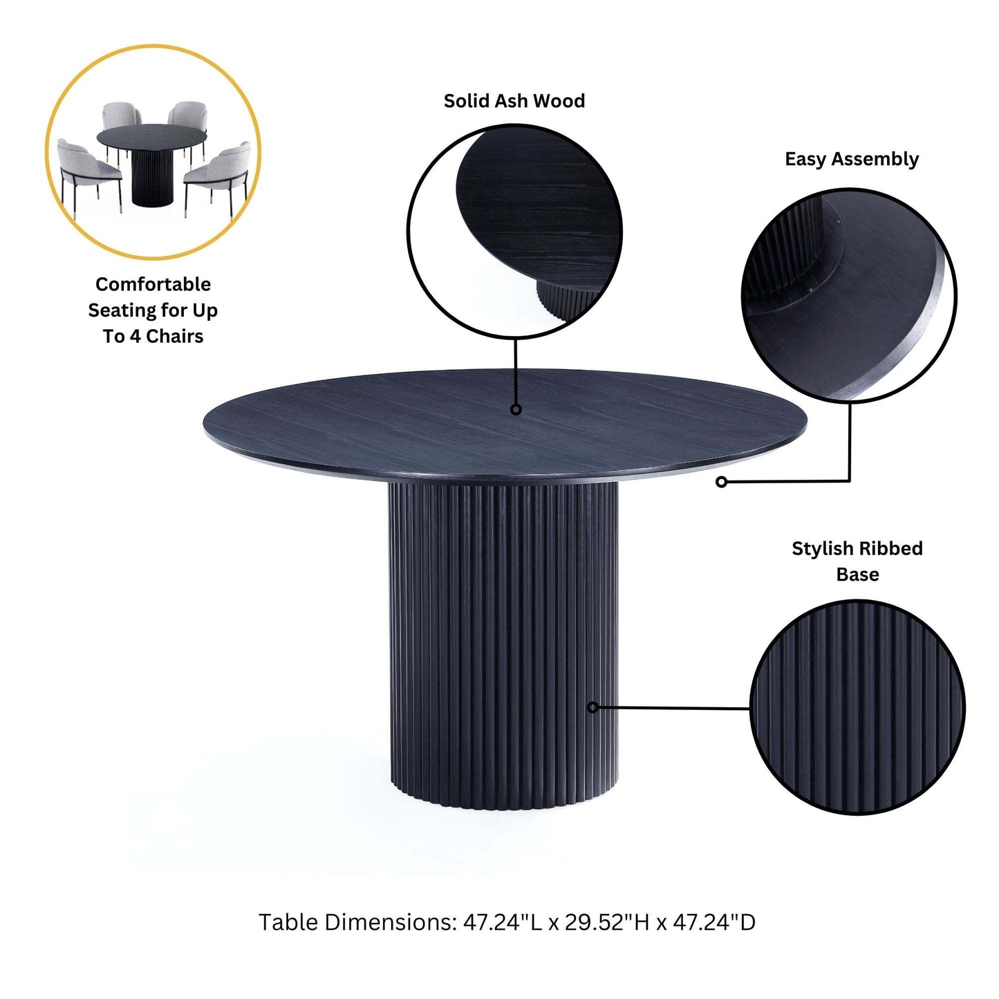 Manhattan Comfort Hathaway Dining Table