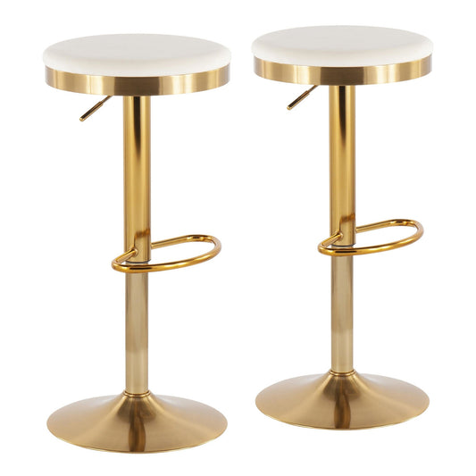 Majestic Office Furniture Upholstered Adjustable Barstool - Set of 2
