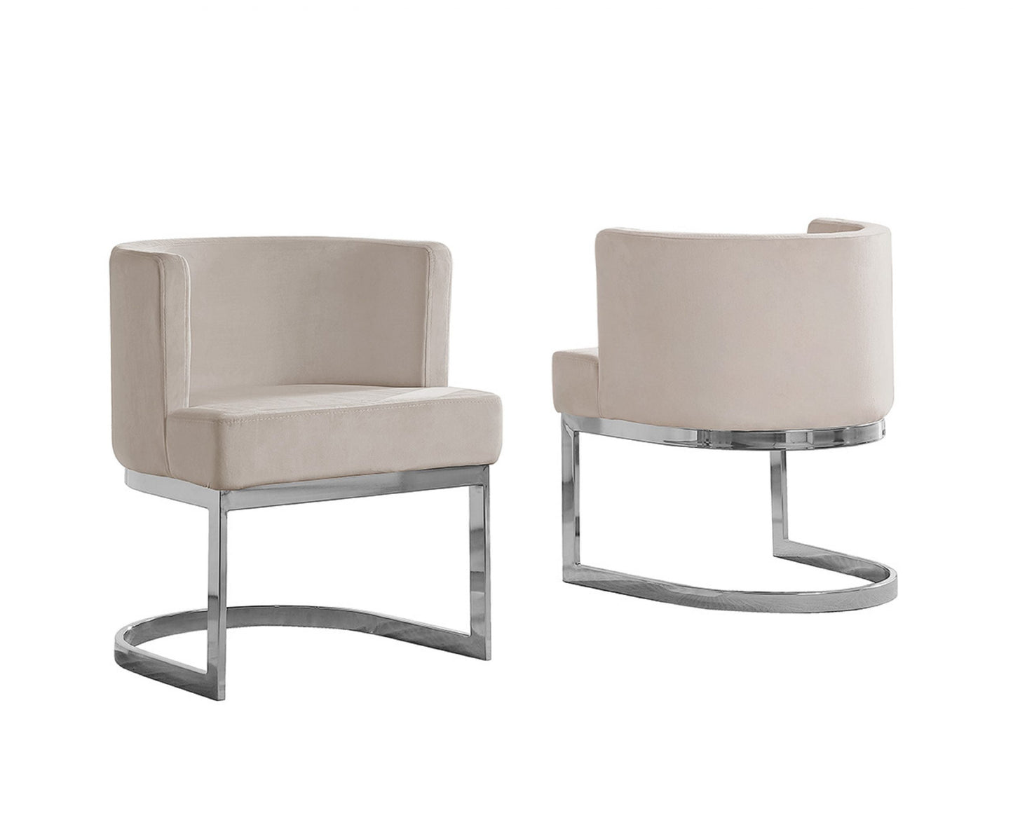 Velvet Side Chair with Silver, Chrome Base – Single