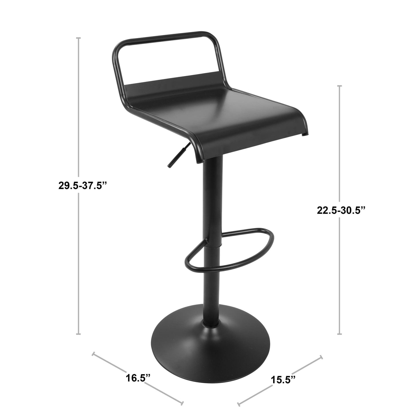 Majestic Office Furniture Adjustable Barstool - Set of 2