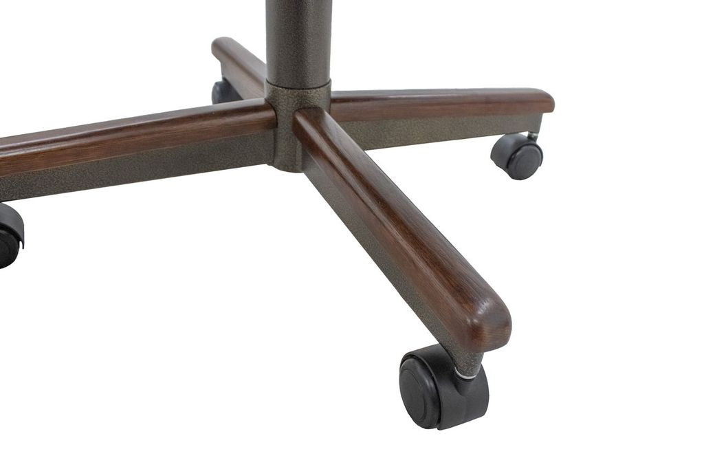 Chromcraft ZIP Ship CM188 Casual Dining Chair Caster Swivel Tilt Fabric Dinning Chair in Walnut & Texture Bronze Finish