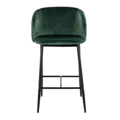 Majestic Office Furniture Pleated 26" Fixed-Height Counter Stool - Set of 2