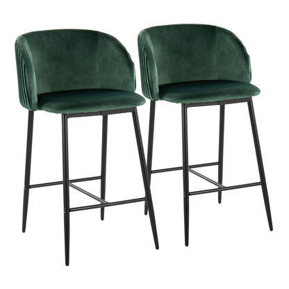 Majestic Office Furniture Pleated 26" Fixed-Height Counter Stool - Set of 2