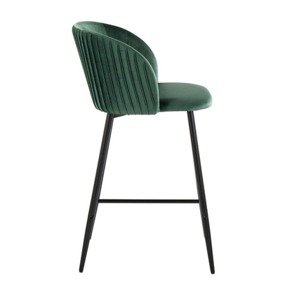 Majestic Office Furniture Pleated 26" Fixed-Height Counter Stool - Set of 2