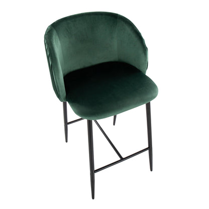 Majestic Office Furniture Pleated 26" Fixed-Height Counter Stool - Set of 2
