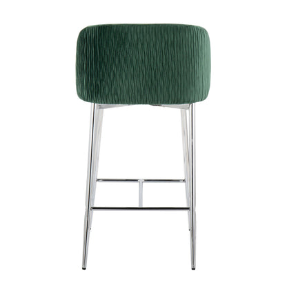 Majestic Office Furniture Pleated 26" Fixed-Height Counter Stool - Set of 2
