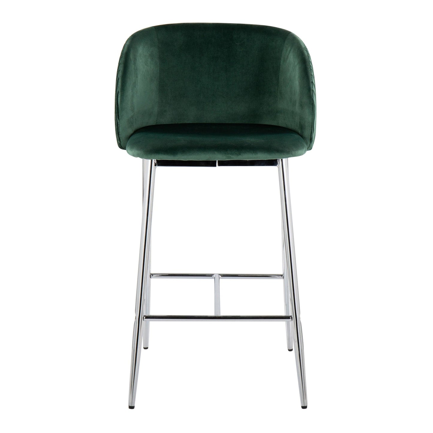 Majestic Office Furniture Pleated 26" Fixed-Height Counter Stool - Set of 2