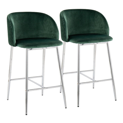 Majestic Office Furniture Pleated 26" Fixed-Height Counter Stool - Set of 2