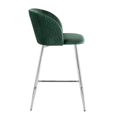 Majestic Office Furniture Pleated 26" Fixed-Height Counter Stool - Set of 2