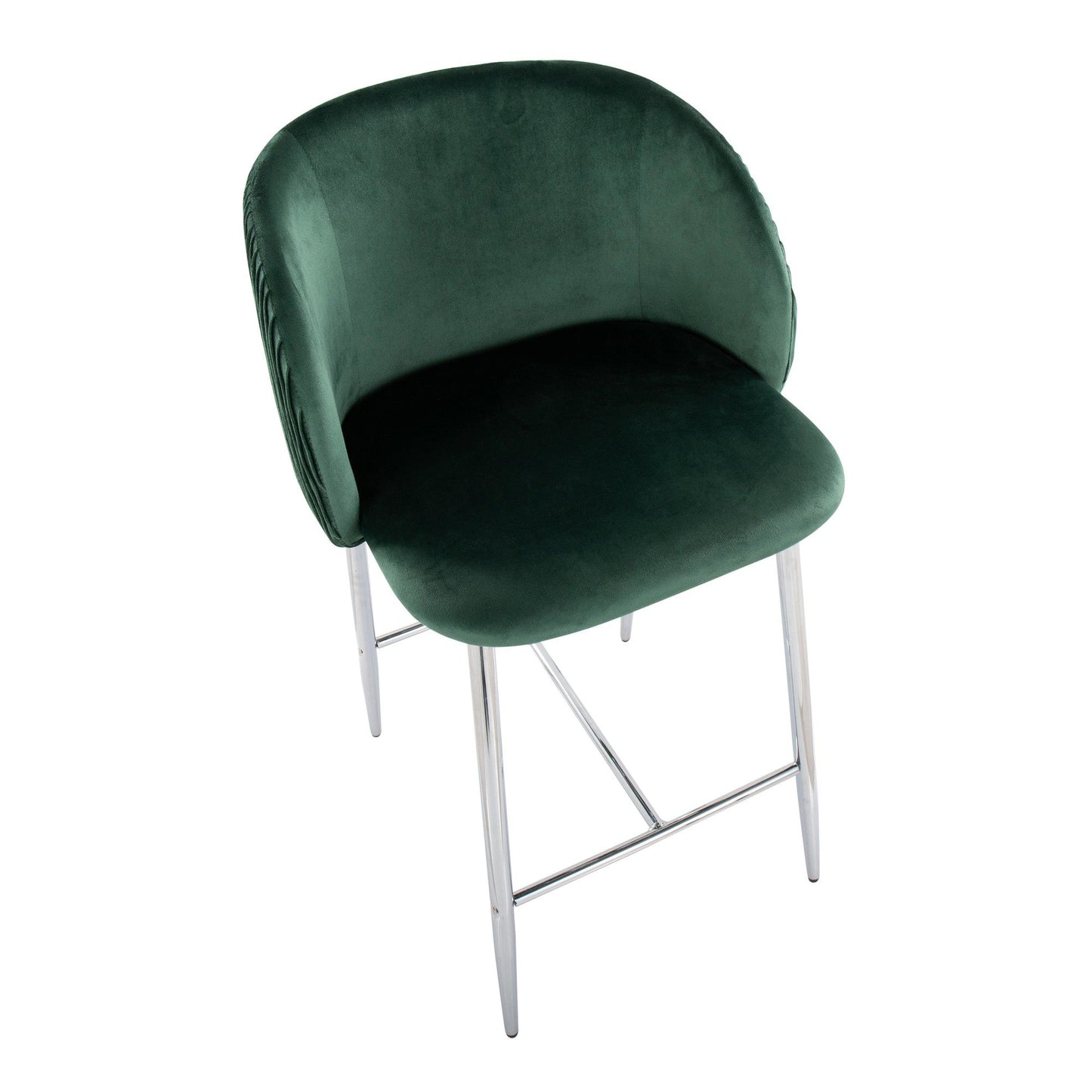 Majestic Office Furniture Pleated 26" Fixed-Height Counter Stool - Set of 2