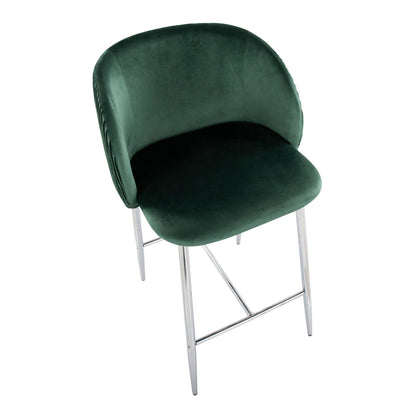 Majestic Office Furniture Pleated 26" Fixed-Height Counter Stool - Set of 2