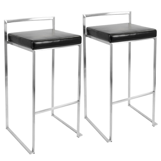 Majestic Office Furniture Stacker 30" Fixed-Height Barstool - Set of 2