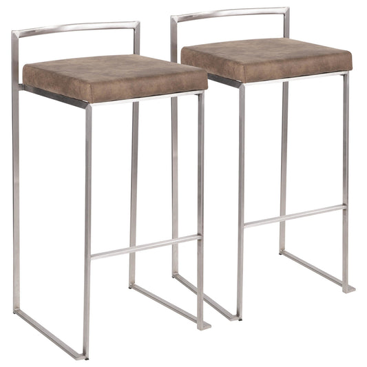 Majestic Office Furniture Stacker 30" Fixed-Height Barstool - Set of 2