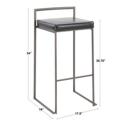 Majestic Office Furniture Stacker 30" Fixed-Height Barstool - Set of 2