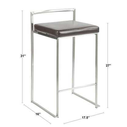 Majestic Office Furniture Stacker 26" Fixed-Height Counter Stool - Set of 2