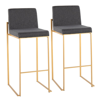 Majestic Office Furniture High Back 30" Fixed-Height Barstool - Set of 2
