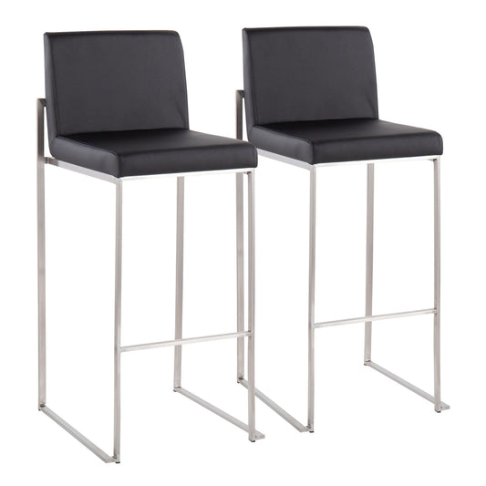 Majestic Office Furniture High Back 30" Fixed-Height Barstool - Set of 2