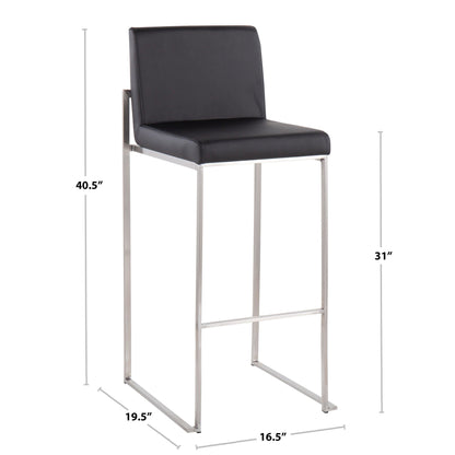 Majestic Office Furniture High Back 30" Fixed-Height Barstool - Set of 2