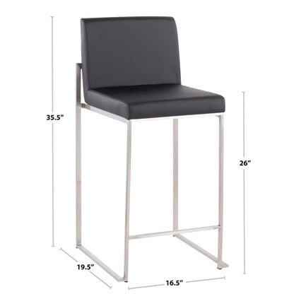 Majestic Office Furniture High Back 26" Fixed-Height Counter Stool - Set of 2